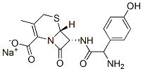 sodium [6R-[6alpha,7beta(R*)]]-7-[amino(4-hydroxyphenyl)acetamido]-3-methyl-8-oxo-5-thia-1-azabicyclo[4.2.0]oct-2-ene-2-carboxylate Structure