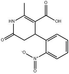 1,4,5,6-Tetrahydro-2-methyl-4-(2-nitrophenyl)-6-oxo-3-pyridinecarboxylic acid 구조식 이미지