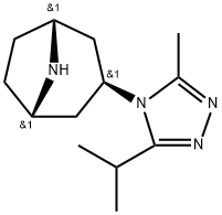 (1R,3s,5S)-3-(3-Isopropyl-5-methyl-4H-1,2,4-triazol-4-yl)-8-azabicyclo[3.2.1]octane 구조식 이미지