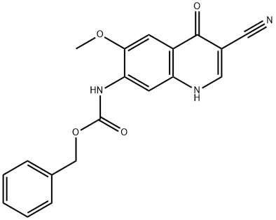 CarbaMic acid, (3-cyano-1,4-dihydro-6-Methoxy-4-oxo-7-quinolinyl)-, phenylMethyl ester (9CI) Structure