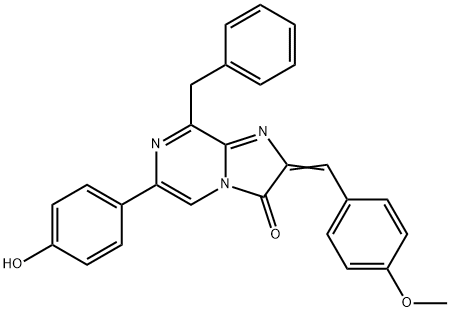 Imidazo[1,2-a]pyrazin-3(2H)-one,  6-(4-hydroxyphenyl)-2-[(4-methoxyphenyl)methylene]-8-(phenylmethyl)- 구조식 이미지