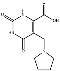 2,6-Dioxo-5-(pyrrolidin-1-ylmethyl)-1,2,3,6-tetrahydropyrimidine-4-carboxylic acid 구조식 이미지