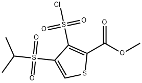 METHYL 3-(CHLOROSULFONYL)-4-(ISOPROPYLSULFONYL)-2-THIOPHENECARBOXYLATE 구조식 이미지
