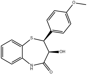 (2S-cis)-(+)-2,3-Dihydro-3-hydroxy-2-(4-methoxyphenyl)-1,5-benzothiazepin-4(5H)-one 구조식 이미지