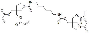 2-[[[[[6-[[[2,2-bis[[(1-oxoallyl)oxy]methyl]butoxy]carbonyl]amino]hexyl]amino]carbonyl]oxy]methyl]-2-ethyl-1,3-propanediyl diacrylate Structure