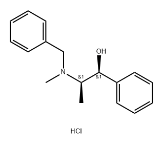 (R*,S*)-(.+-)알파-[1-(메틸벤질아미노)에틸]벤질알코올염산염 구조식 이미지