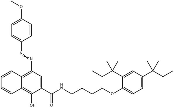 N-[4-[2,4-Bis(1,1-dimethylpropyl)phenoxy]butyl]-1-hydroxy-4-[(4-methoxyphenyl)azo]-2-naphthalenecarboxamide 구조식 이미지