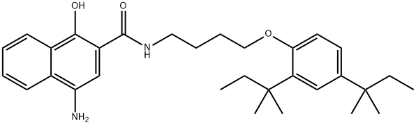 4-Amino-N-[4-[2,4-bis(1,1-dimethylpropyl)phenoxy]butyl]-1-hydroxy-2-naphthalenecarboxamide 구조식 이미지