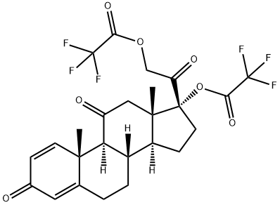17,21-Dihydroxypregna-1,4-diene-3,11,20-trione bis(trifluoroacetate) Structure