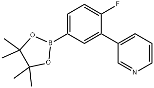3-(2-FLUORO-5-(4,4,5,5-TETRAMETHYL-1,3,2-DIOXABOROLAN-2-YL)PHENYL)PYRIDINE 구조식 이미지