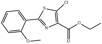 4-Thiazolecarboxylicacid,5-chloro-2-(2-methoxyphenyl)-,ethylester(9CI) 구조식 이미지