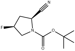 1-Boc-(2S,4S)-2-cyano-4-fluoropyrrolidine 구조식 이미지