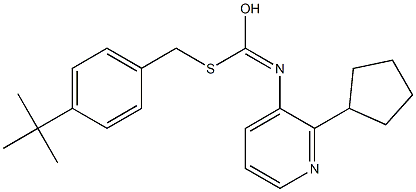 O-Cyclopentyl S-((4-(1,1-dimethylethyl)phenyl)methyl) 3-pyridinylcarbonimidothioate Structure