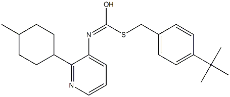 S-((4-(1,1-Dimethylethyl)phenyl)methyl)O-(4-methylcyclohexyl)-3-pyridinylcarbonimidothioate Structure