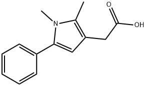 2-(1,2-dimethyl-5-phenyl-pyrrol-3-yl)acetic acid Structure