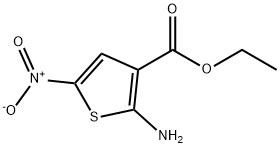2-AMINO-3-ETHOXYCARBONYL-5-NITROTHIOPHENE 구조식 이미지