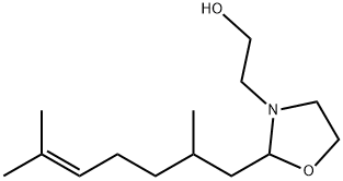 2-(2,6-디메틸-5-헵테닐)옥사졸리딘-3-에탄올 구조식 이미지