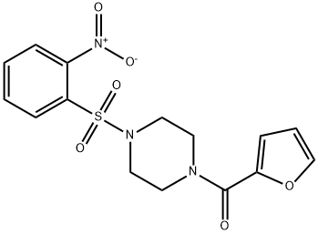 2-furyl{4-[(2-nitrophenyl)sulfonyl]piperazino}methanone Structure