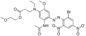 2-methoxyethyl N-[5-(acetylamino)-4-[(2-bromo-4,6-dinitrophenyl)azo]-2-methoxyphenyl]-N-ethyl-beta-alaninate  구조식 이미지