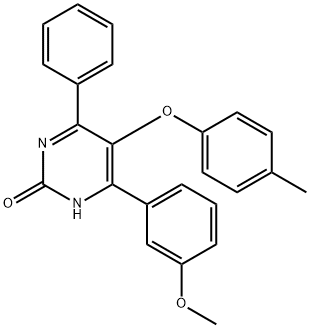 5-(4-Methylphenoxy)-4-phenyl-6-(3-methoxyphenyl)-2(1H)-pyrimidinone 구조식 이미지