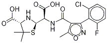 [2R-[2α(R*),4β]]-4-carboxy-α-[[[3-(2-Chloro-6-fluorophenyl)-5-Methyl-4-isoxazolyl]carbonyl]aMino]-5,5-diMethyl-2-thiazolidineacetic Acid Structure