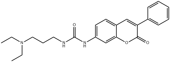 N-[3-(Diethylamino)propyl]-N'-[3-phenyl-2-oxo-2H-1-benzopyran-7-yl]urea 구조식 이미지