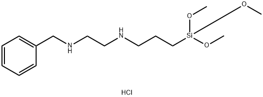N-(페닐메틸)-N'-(3-(트리메톡시실릴)프로필)-1,2-에탄디아민, 모노수화염화물 구조식 이미지