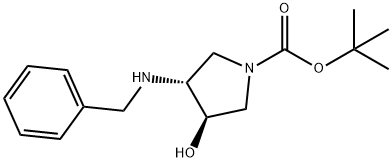 (3R,4R)-N-Boc-3-(벤질아미노)-4-히드록시피롤리딘 구조식 이미지