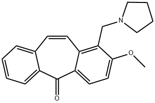 2-메톡시-1-피롤리지노메틸-5H-디벤조[a,d]시클로헵텐-5-온 구조식 이미지