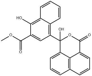 methyl 1-hydroxy-4-(1-hydroxy-3-oxo-1H,3H-naphtho[1,8-cd]pyran-1-yl)-2-naphthoate 구조식 이미지