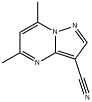 5,7-디메틸피라졸로[1,5-a]피리미딘-3-카르보니트릴 구조식 이미지