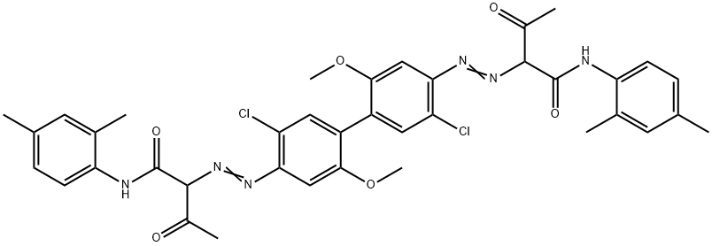 2,2'-[(5,5'-Dichloro-2,2'-dimethoxy[1,1'-biphenyl]-4,4'-diyl)bis(azo)]bis[N-(2,4-dimethylphenyl)-3-oxobutanamide] Structure