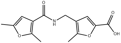 4-([(2,5-DIMETHYL-FURAN-3-CARBONYL)-AMINO]-METHYL)-5-METHYL-FURAN-2-CARBOXYLIC ACID Structure