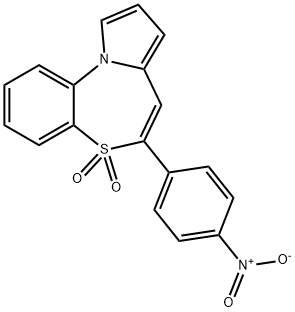6-(p-Nitrophenyl)pyrrolo[2,1-d][1,5]benzothiazepine 5,5-dioxide Structure