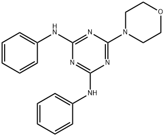 2,4-BIS(ANILINO)-6-(4-MORPHOLINO)-1,3,5-TRIAZINE, 97% 구조식 이미지