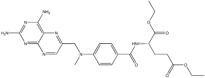 디에틸N-[4-[[(2,4-디아미노-6-프테리디닐)메틸]메틸아미노]벤조일]-L-글루타메이트 구조식 이미지