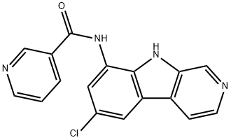 N-(6-CHLORO-9H-PYRIDO[3,4-B]INDOL-8-YL)-3-PYRIDINECARBOXAMIDE DIHYDROCHLORIDE 구조식 이미지