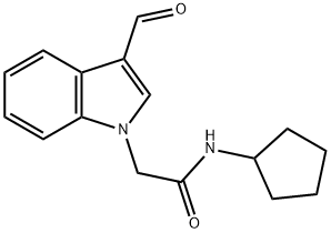 N-사이클로펜틸-2-(3-포르밀-인돌-1-YL)-아세타미드 구조식 이미지