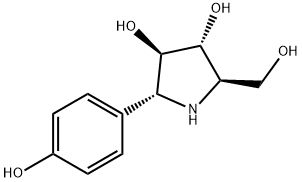 3,4-Pyrrolidinediol, 2-(hydroxymethyl)-5-(4-hydroxyphenyl)-, (2S,3S,4S,5S)- (9CI) 구조식 이미지