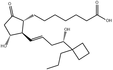 (+/-)-15-DEOXY-16R-HYDROXY-17-CYCLOBUTYL PROSTAGLANDIN E1 구조식 이미지