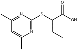 2-(4,6-DIMETHYL-PYRIMIDIN-2-YLSULFANYL)-BUTYRIC ACID 구조식 이미지