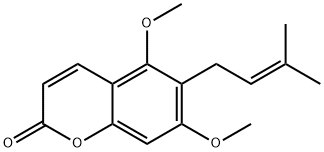 6-(3-Methyl-2-butenyl)-5,7-dimethoxy-2H-1-benzopyran-2-one 구조식 이미지