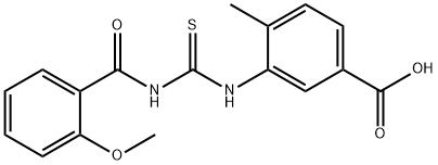 3-[[[(2-METHOXYBENZOYL)AMINO]THIOXOMETHYL]AMINO]-4-METHYL-BENZOIC ACID Structure