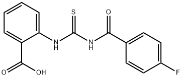 2-[[[(4-FLUOROBENZOYL)AMINO]THIOXOMETHYL]AMINO]-BENZOIC ACID Structure