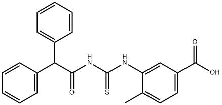 3-[[[(DIPHENYLACETYL)AMINO]THIOXOMETHYL]AMINO]-4-METHYL-BENZOIC ACID Structure