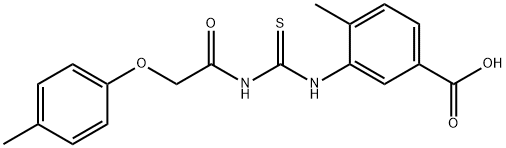 4-METHYL-3-[[[[(4-METHYLPHENOXY)ACETYL]AMINO]THIOXOMETHYL]AMINO]-BENZOIC ACID Structure