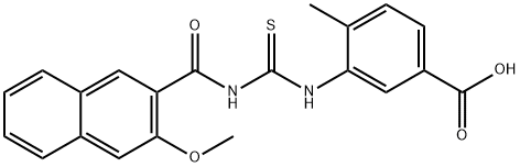3-[[[[(3-METHOXY-2-NAPHTHALENYL)CARBONYL]AMINO]THIOXOMETHYL]AMINO]-4-METHYL-BENZOIC ACID Structure
