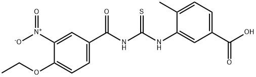 3-[[[(4-ETHOXY-3-NITROBENZOYL)AMINO]THIOXOMETHYL]AMINO]-4-METHYL-BENZOIC ACID 구조식 이미지