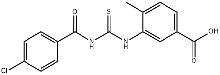 3-[[[(4-CHLOROBENZOYL)AMINO]THIOXOMETHYL]AMINO]-4-METHYL-BENZOIC ACID Structure