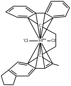 [1-(9-FLUORENYL)-2-(5,6-CYCLOPENTA-2-METHYL-1-INDENYL)ETHANE]HAFNIUM DICHLORIDE 구조식 이미지